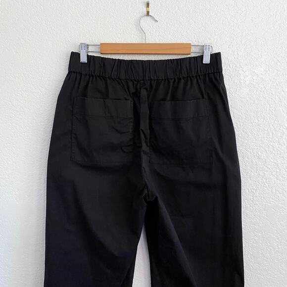 Everlane The Easy Pant Black Cotton Twill Wide Leg Pull-On Pants Size Large - Picture 8 of 11